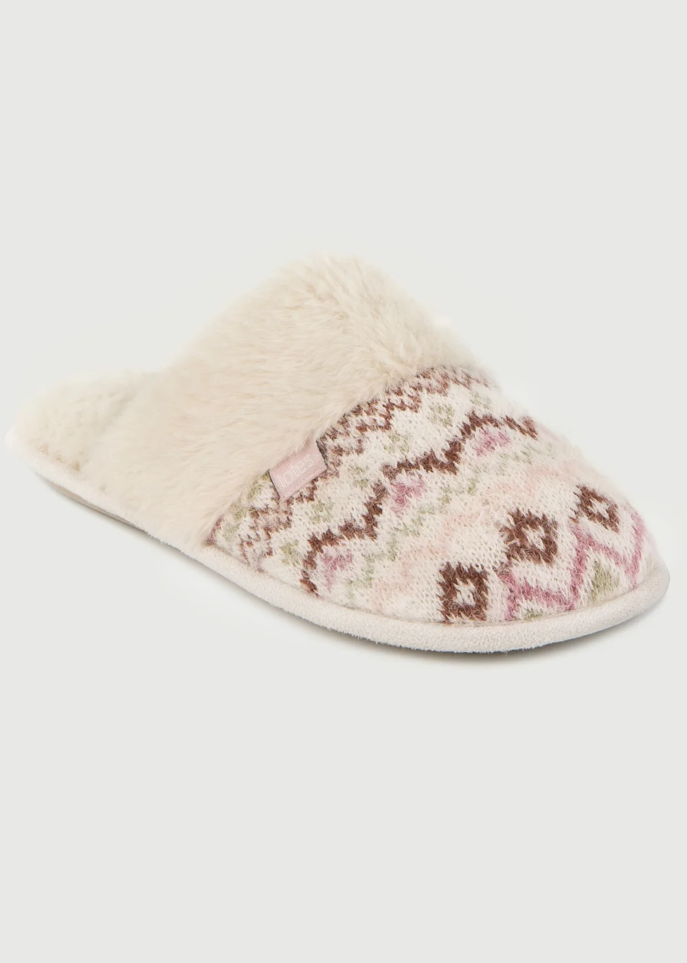 Totes Toasties Ladies Fair Isle Knit Mule Slippers - Size 3-4 Image 3
