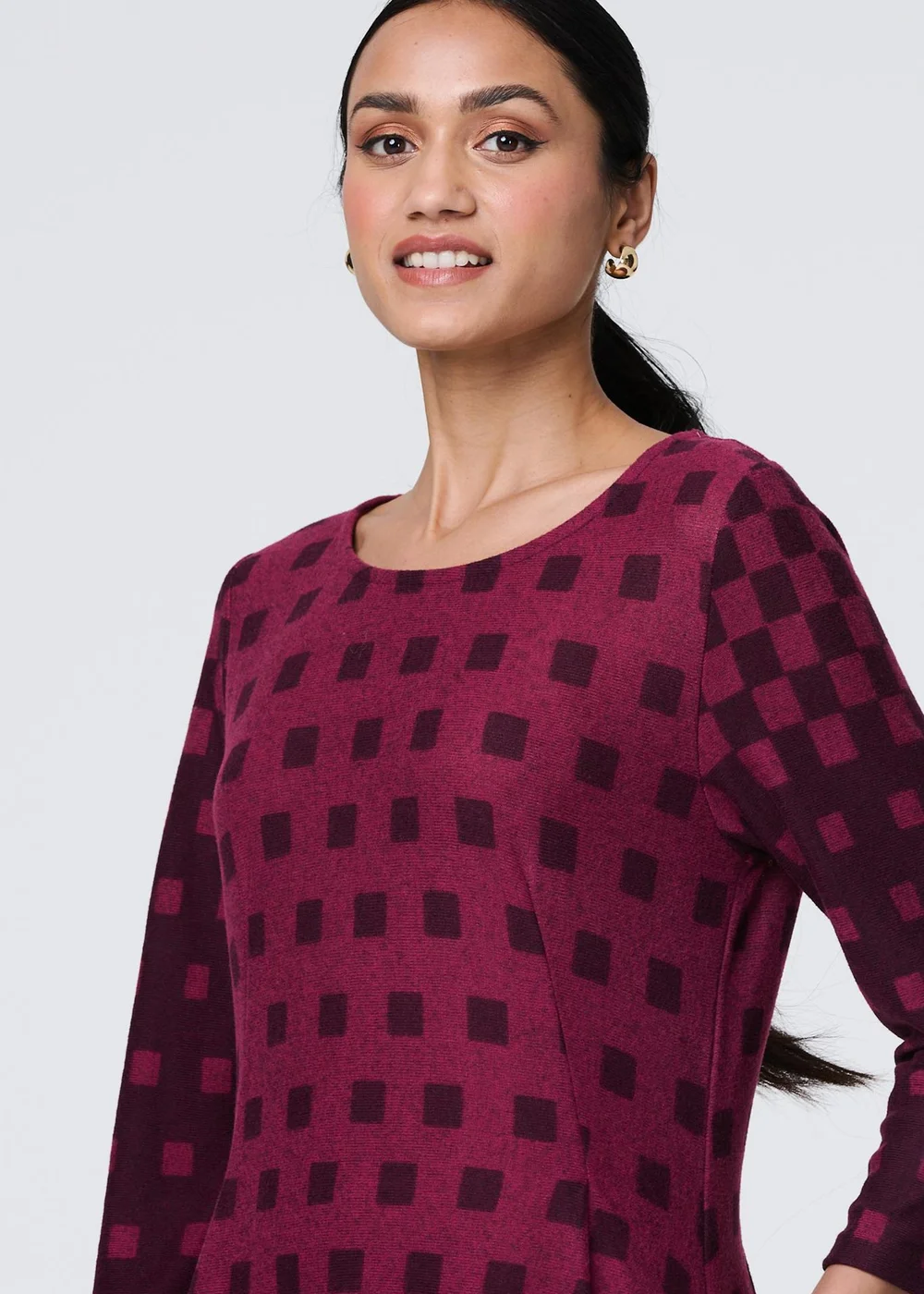 Izabel London Purple Geo Print Hanky Hem Midi Dress - 8 Image 3