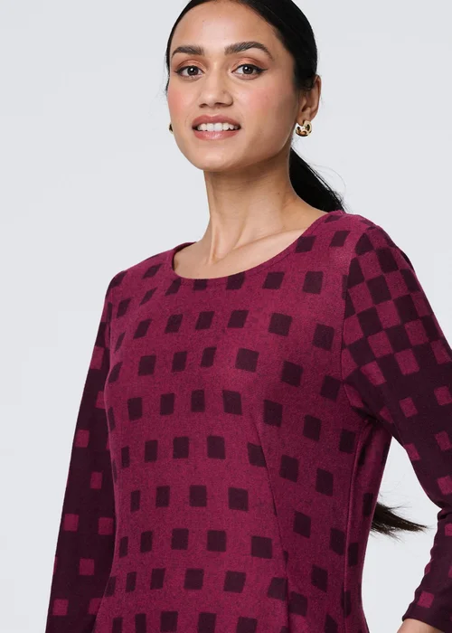 Izabel London Purple Geo Print Hanky Hem Midi Dress - 8 Image 3