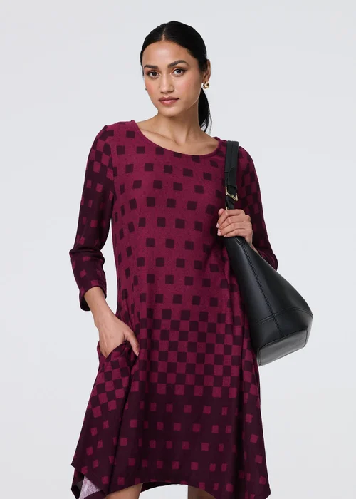 Izabel London Purple Geo Print Hanky Hem Midi Dress - 8 Image 4