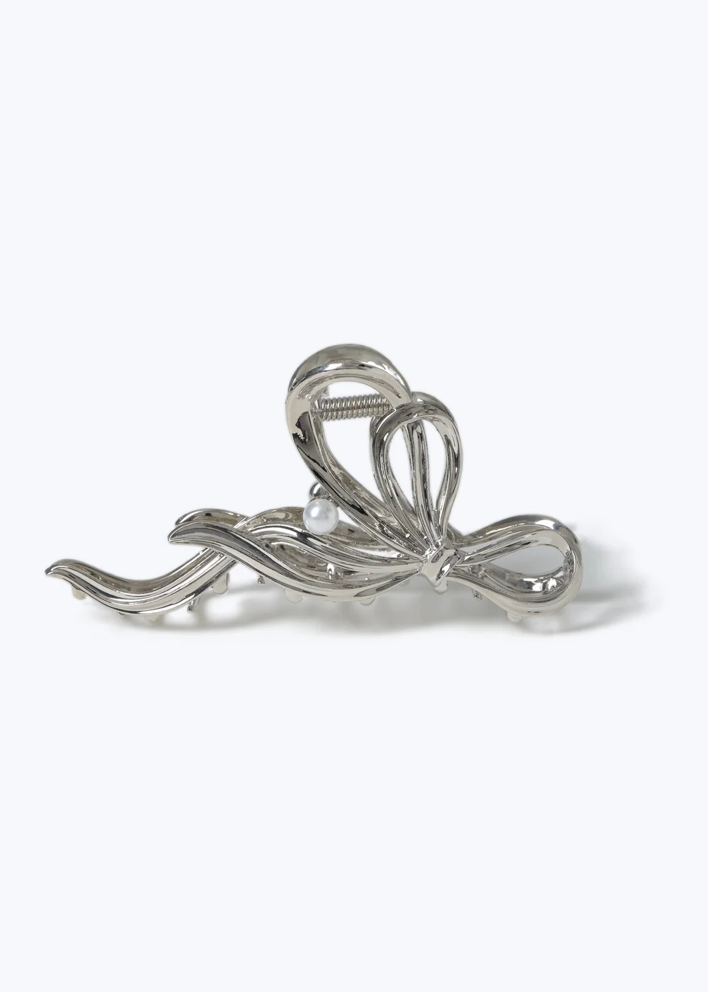 Muse Silver Metal Bow Hair Claw - One Size Image 2