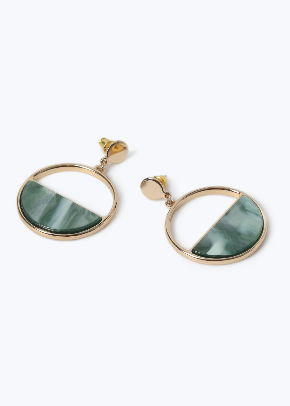 Muse Green Circle Drop Hoop Earring - One Size Image 1