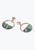 Muse Green Circle Drop Hoop Earring - One Size Image 1