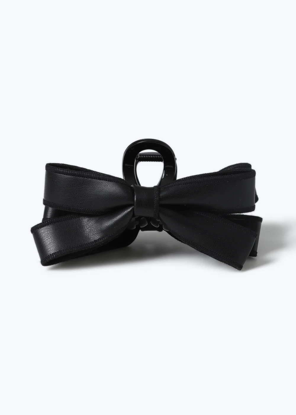 Muse Black PU Leather Bow Hair Claw - One Size Image 2