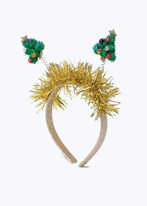 Muse Girls Gold Christmas Tree Headband - One Size Image 2