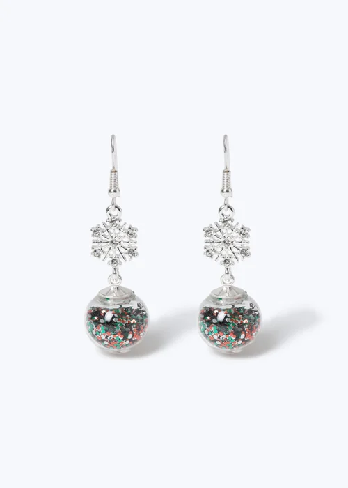 Muse Silver Christmas Ball Shaker Earring - One Size Image 1