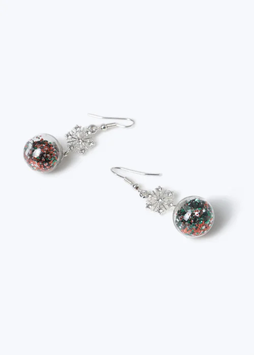 Muse Silver Christmas Ball Shaker Earring - One Size Image 2