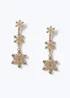 Muse Gold Christmas Multi Snowflake Earring - One Size Image 1