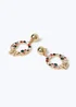 Muse Gold Christmas Gem Wreath Earring - One Size Image 1