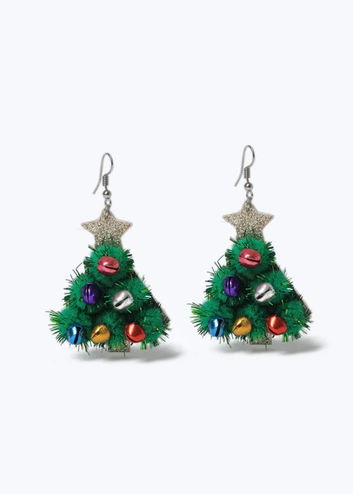 Muse Green Christmas Novelty Tree Earring - One Size Image 1