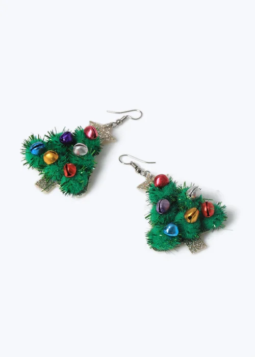 Muse Green Christmas Novelty Tree Earring - One Size Image 2