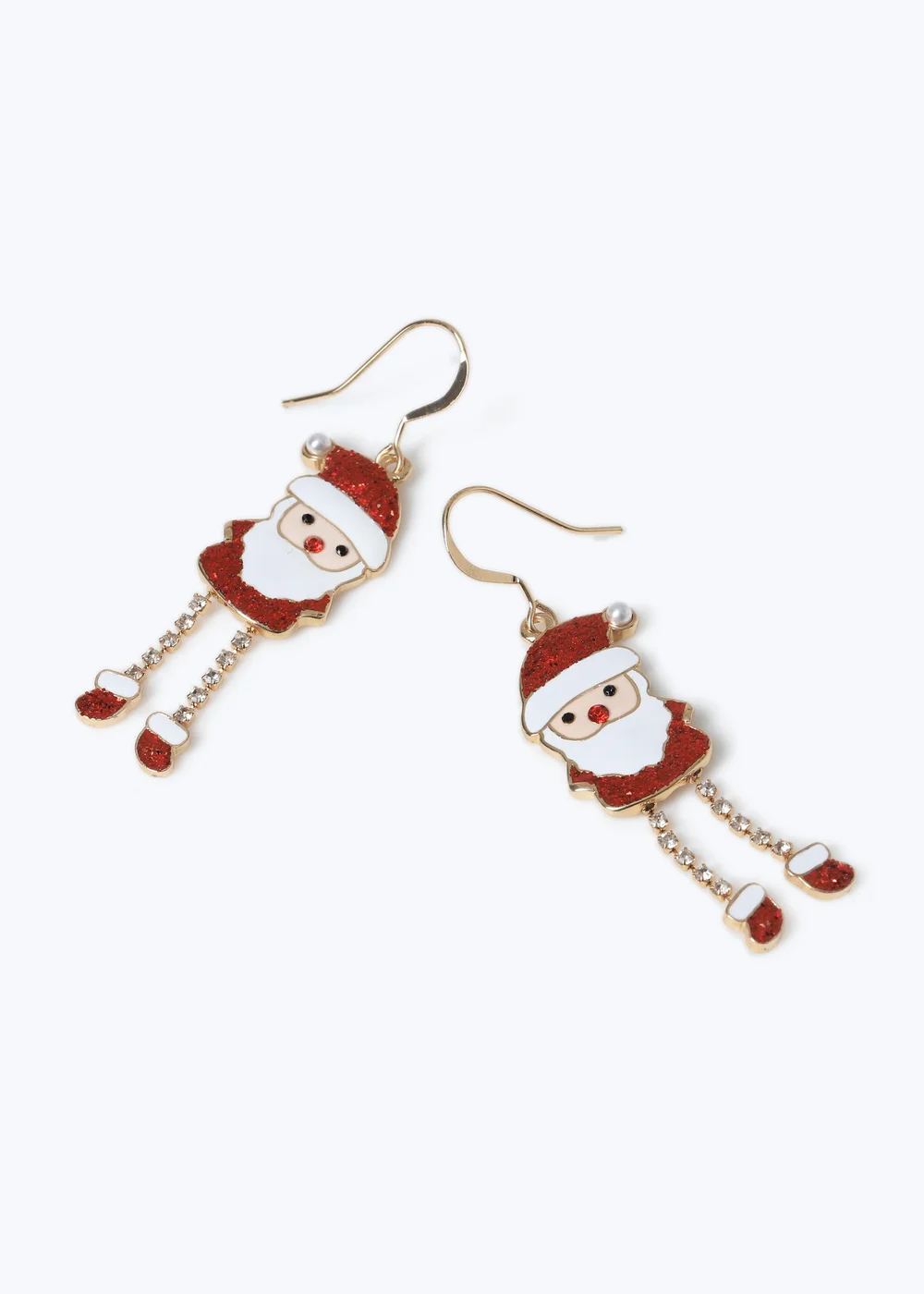 Muse Gold Christmas Santa Earrings - One Size Image 2