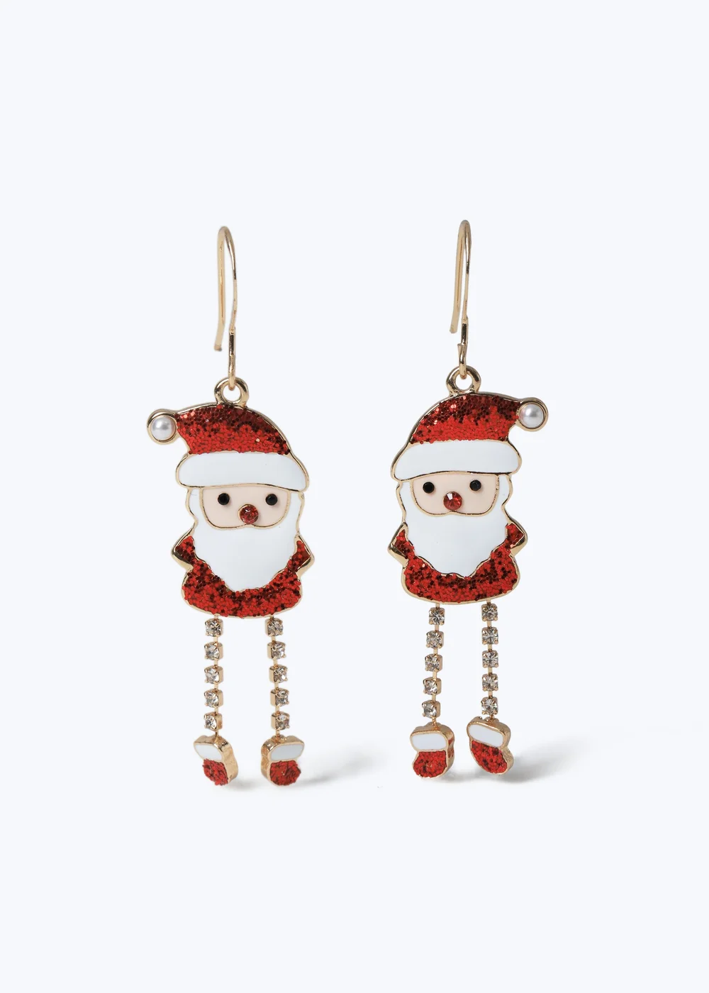 Muse Gold Christmas Santa Earrings - One Size Image 1
