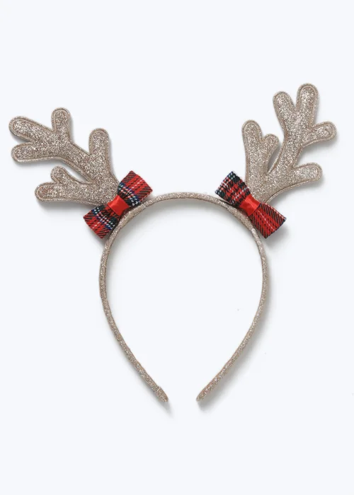 Muse Girls Gold Christmas Antler Headband - One Size Image 1