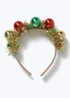 Muse Girls Gold Christmas Bauble Headband - One Size Image 1