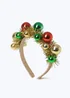 Muse Girls Gold Christmas Bauble Headband - One Size Image 2
