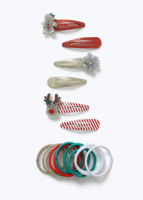 Muse Girls Multicoloured Christmas Novelty Hair Set - One Size Image 1