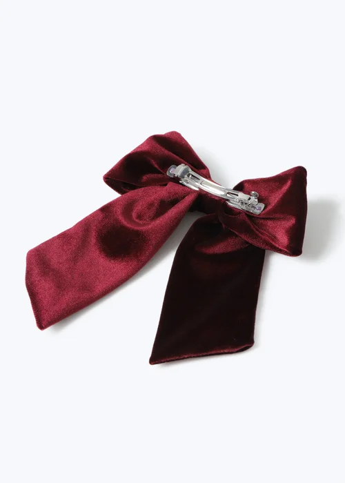 Muse Burgundy Velvet Hair Bow - One Size Image 3