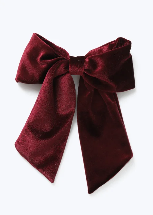 Muse Burgundy Velvet Hair Bow - One Size Image 1