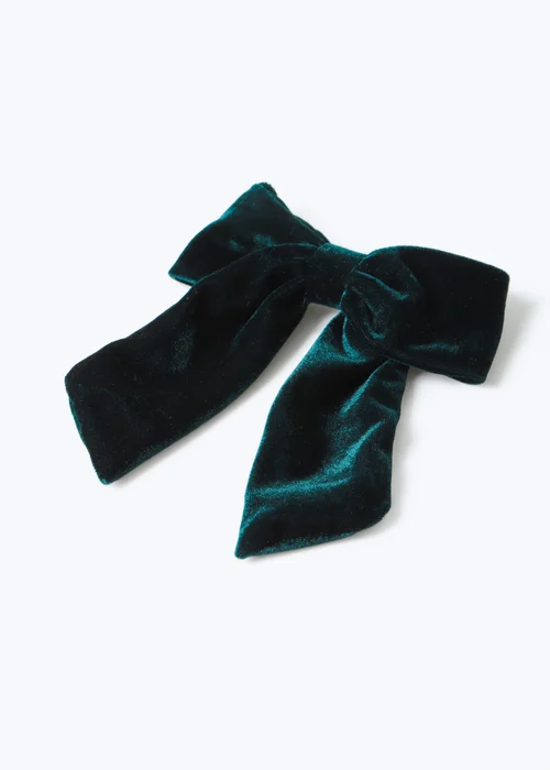 Muse Green Velvet Hair Bow - One Size Image 2