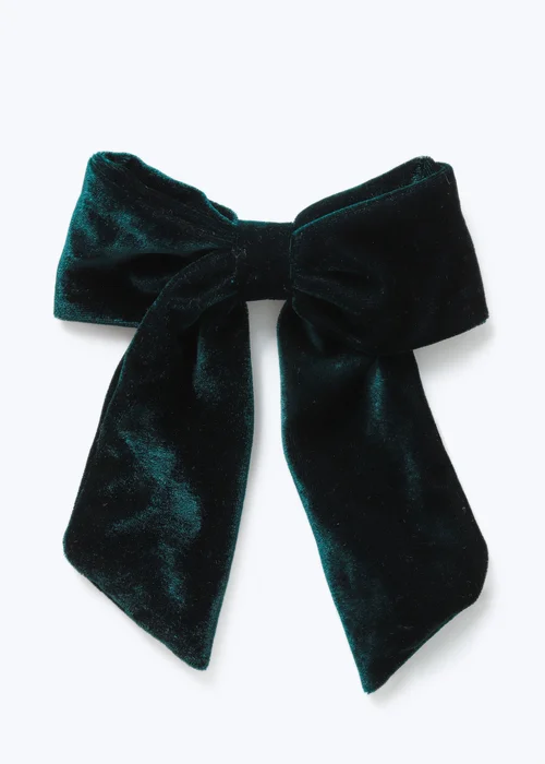 Muse Green Velvet Hair Bow - One Size Image 1