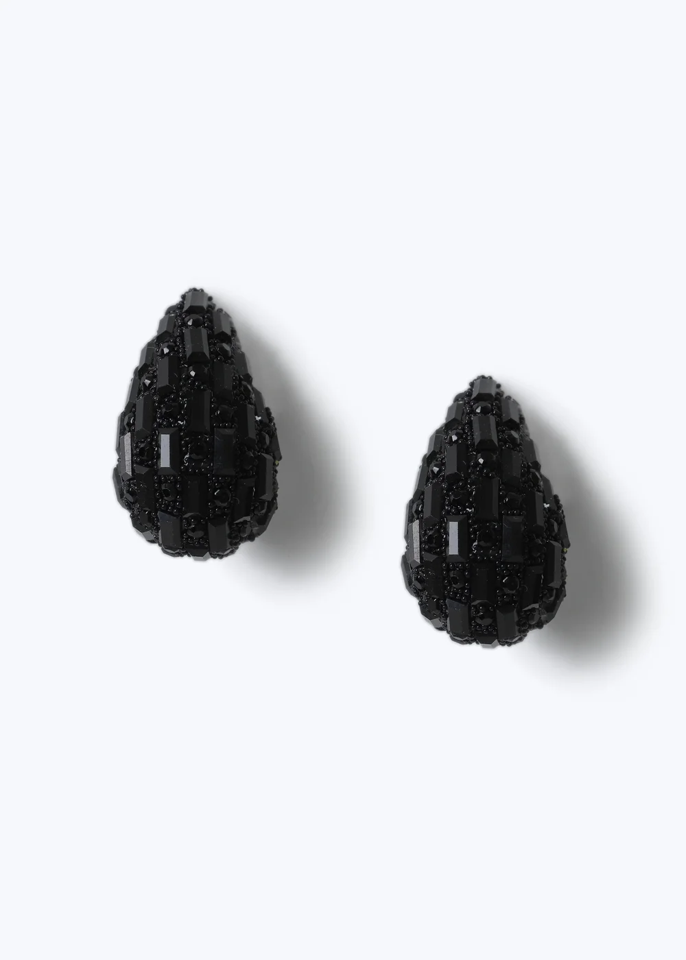 Muse Black Mosaic Crystal Domed Stud Earring - One Size Image 1
