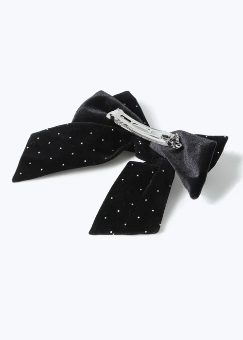 Muse Black Velvet Sparkle Hair Bow - One Size Image 3
