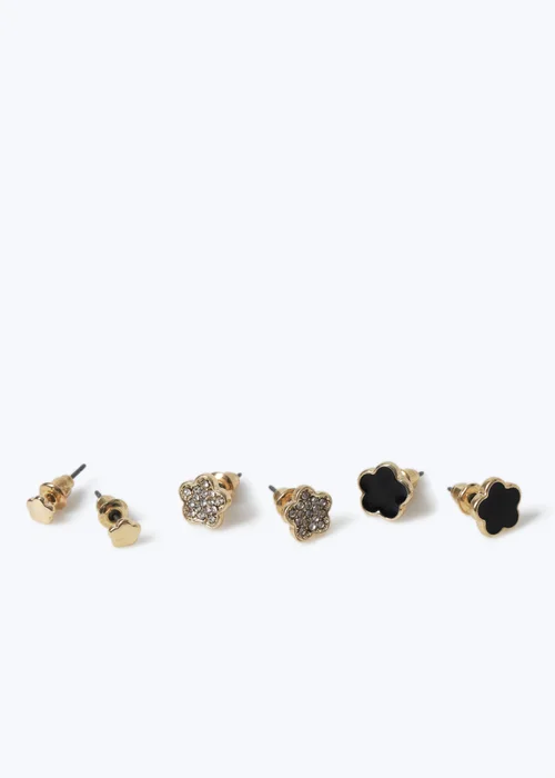 Muse Black Flower Stud Earring Multipack - One Size Image 2