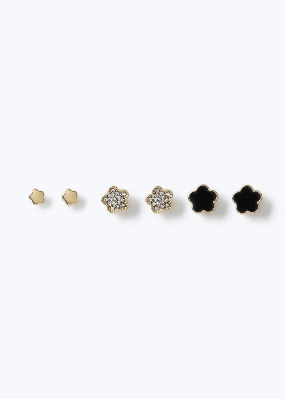 Muse Black Flower Stud Earring Multipack - One Size Image 1