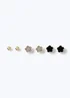 Muse Black Flower Stud Earring Multipack - One Size Image 1