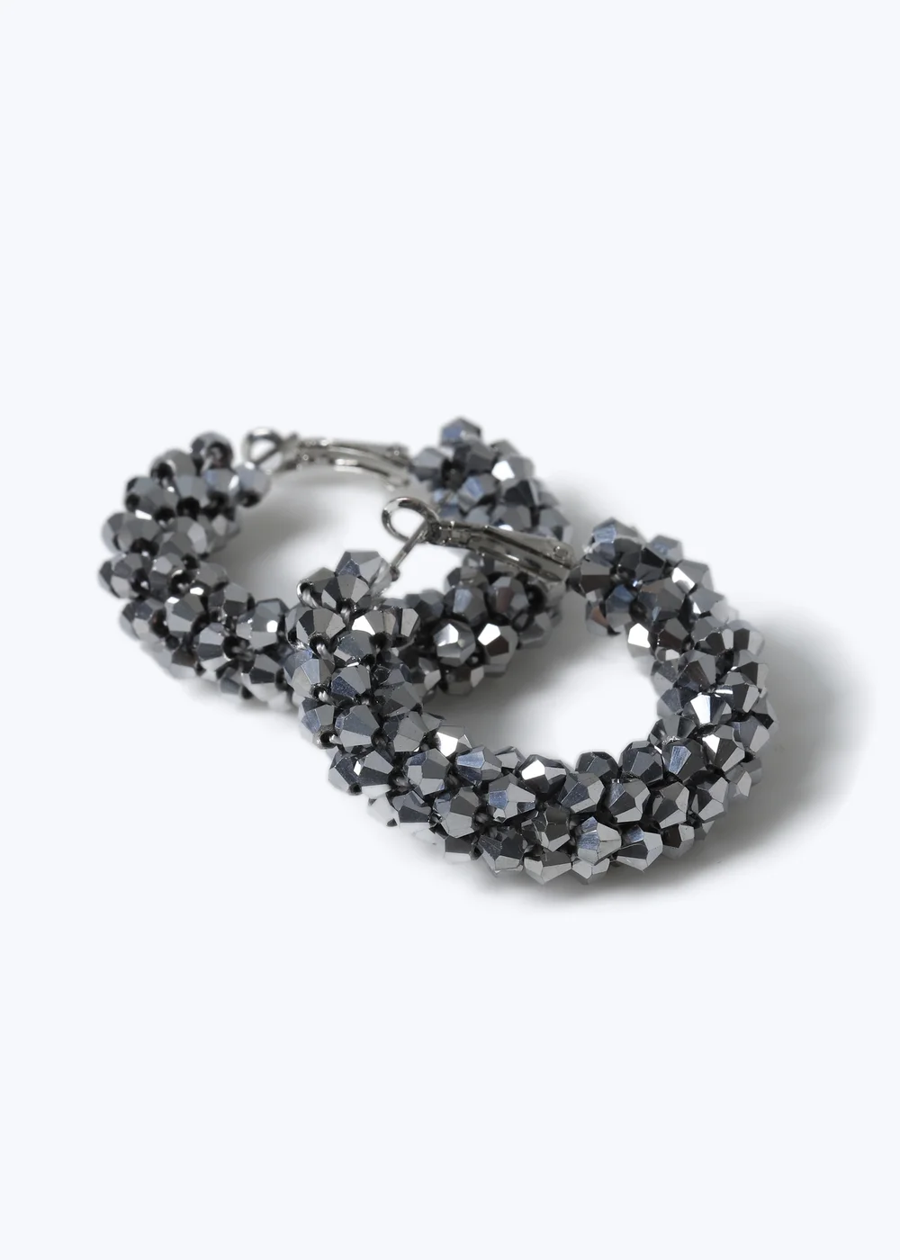 Muse Hematite Facet Hoop Earring - One Size Image 2