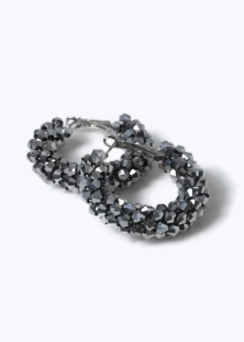 Muse Hematite Facet Hoop Earring - One Size Image 2