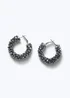 Muse Hematite Facet Hoop Earring - One Size Image 1