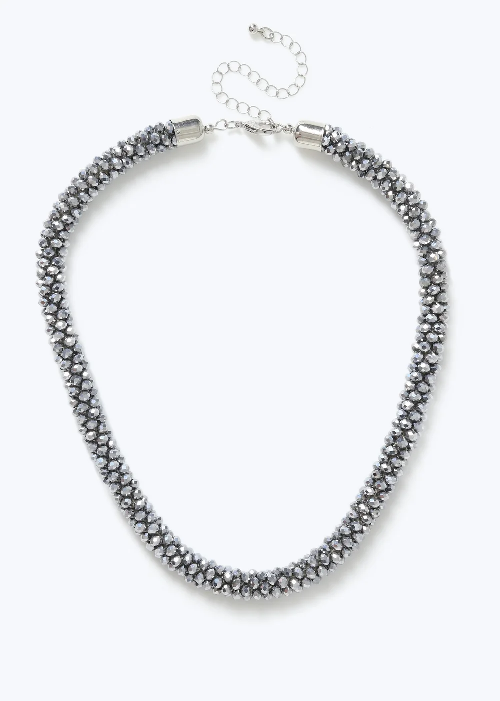 Muse Silver Facet Collar Necklace Hematite - One Size Image 1