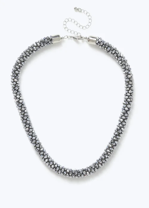 Muse Silver Facet Collar Necklace Hematite - One Size Image 1