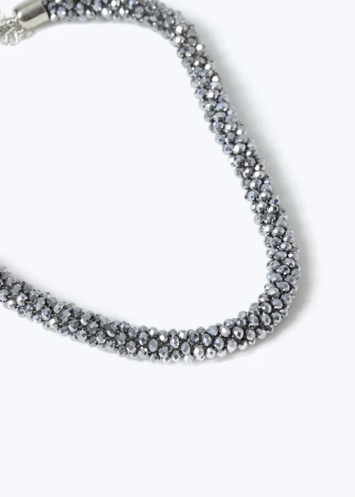Muse Silver Facet Collar Necklace Hematite - One Size Image 2