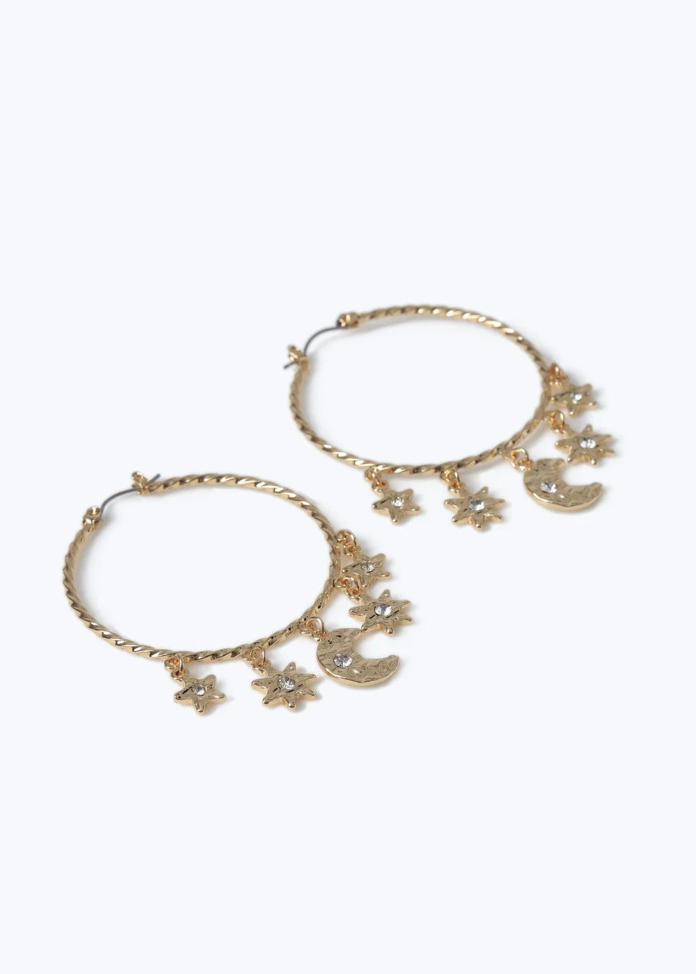 Muse Gold Star And Moon Hoop Earring - One Size Image 2