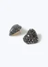 Muse Gunmetal Mosaic Disco Large Heart Stud Earring - One Size Image 2