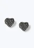 Muse Gunmetal Mosaic Disco Large Heart Stud Earring - One Size Image 1