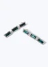 Muse Green Rectangle Crystal Drop Earring Silver - One Size Image 2