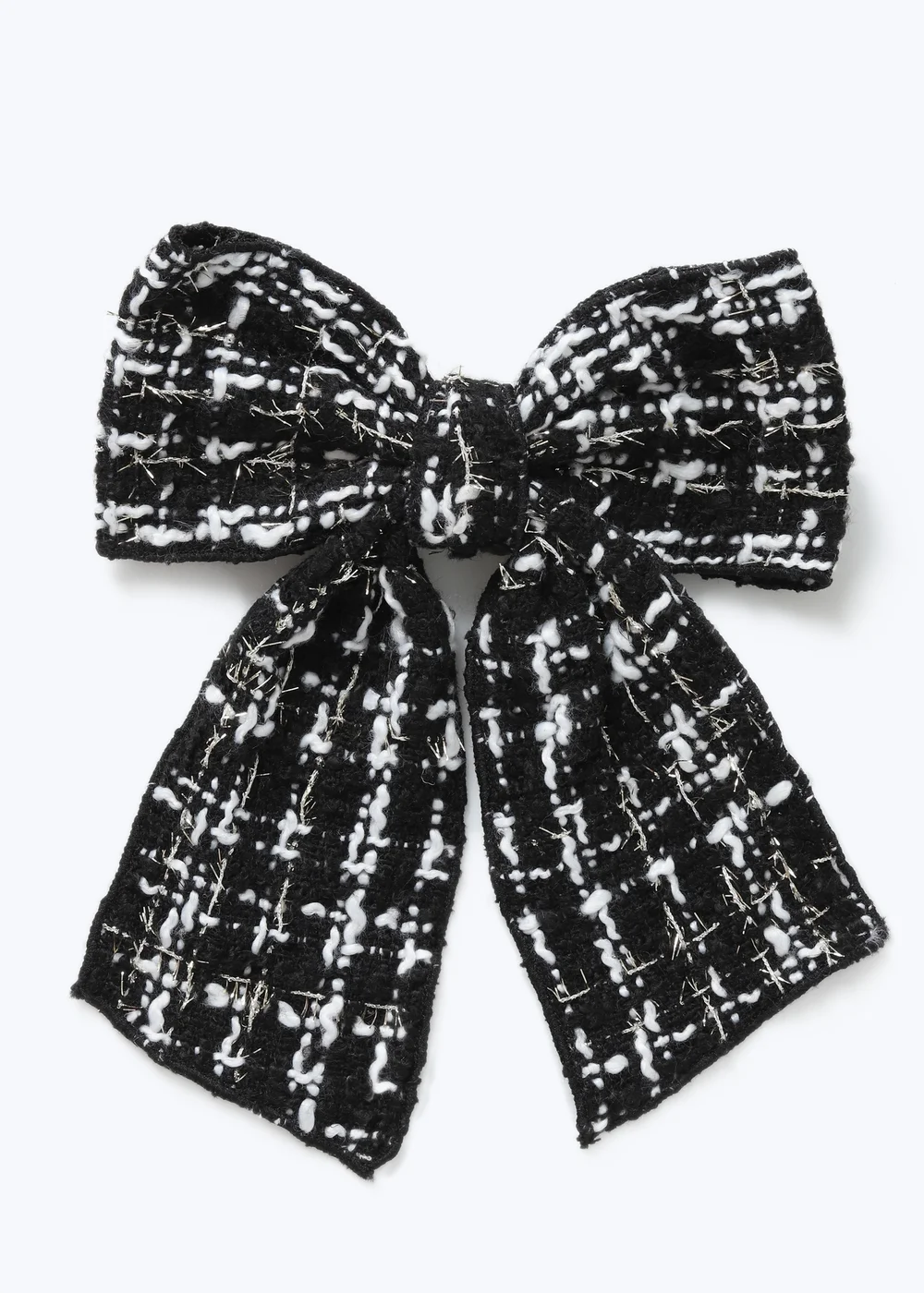 Muse Black Tweed Hair Bow - One Size Image 1