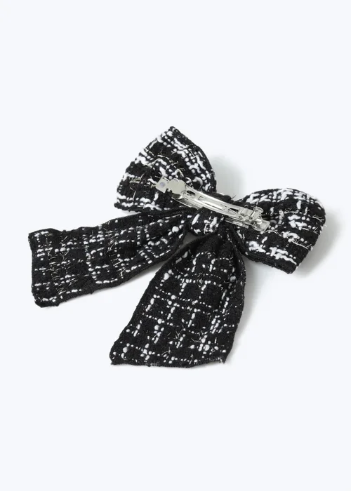 Muse Black Tweed Hair Bow - One Size Image 3