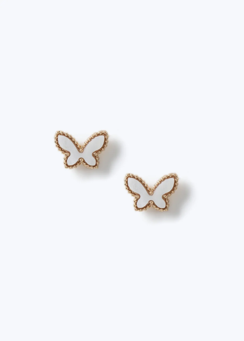 Muse Gold Mother Of Pearl Butterfly Stud Earring - One Size Image 1