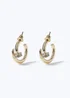 Muse Gold Nail Style Hoop Earring - One Size Image 1