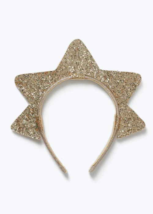 Muse Girls Gold Christmas Star Headband Gold - One Size Image 1