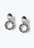 Muse Silver Small Circle Crystal Drop Earring - One Size Image 1