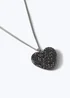 Muse Large Silver Sparkle Heart Necklace - One Size Image 2