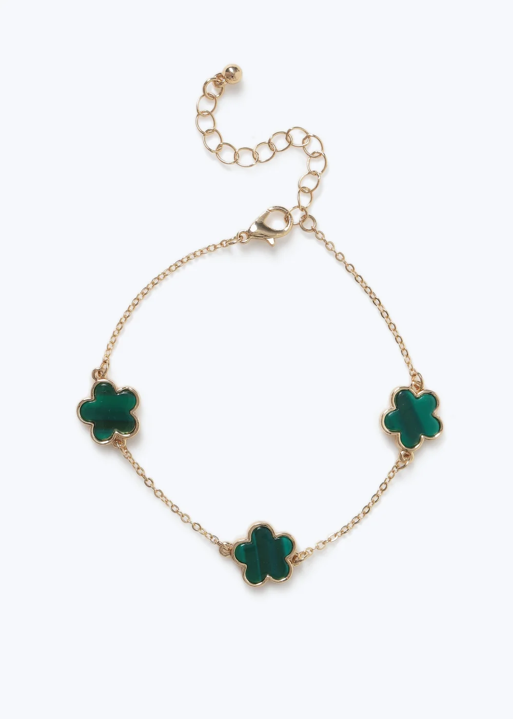 Muse Green Gold Flower Bracelet - One Size Image 1