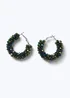 Muse Green Facet Hoop Earring Green - One Size Image 1