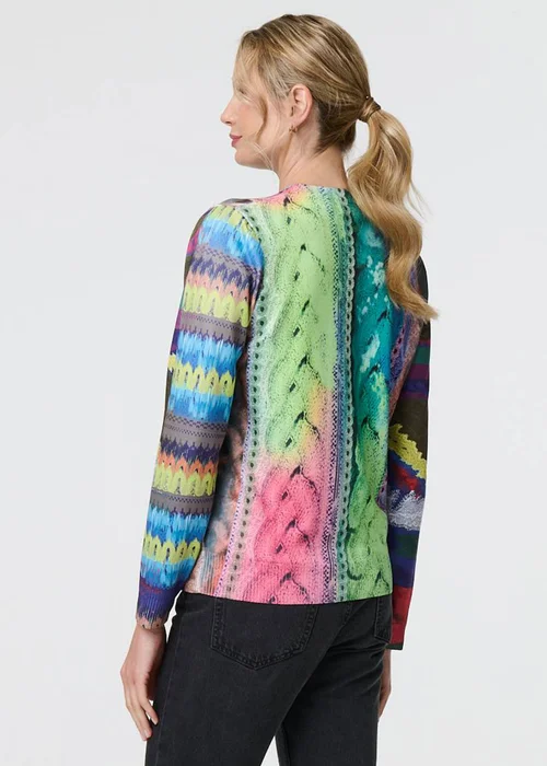 Izabel London Orange Knit Print Long Sleeve Jumper - 8 Image 2